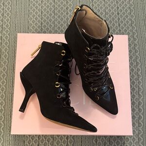 Louise Et Cie Black and Gold Heeled Boots